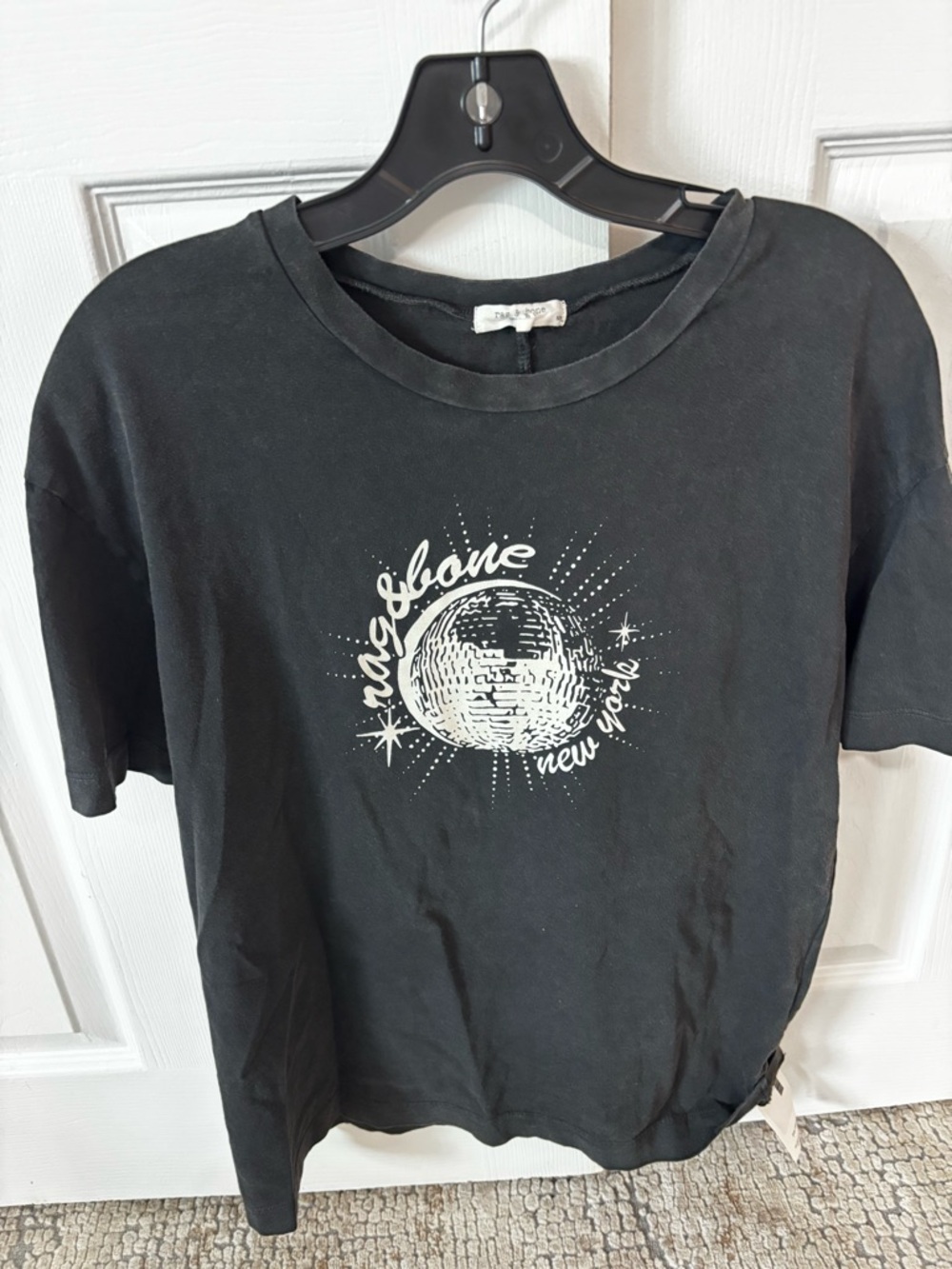 rag & bone Black Graphic Tee with White Print women’s size small